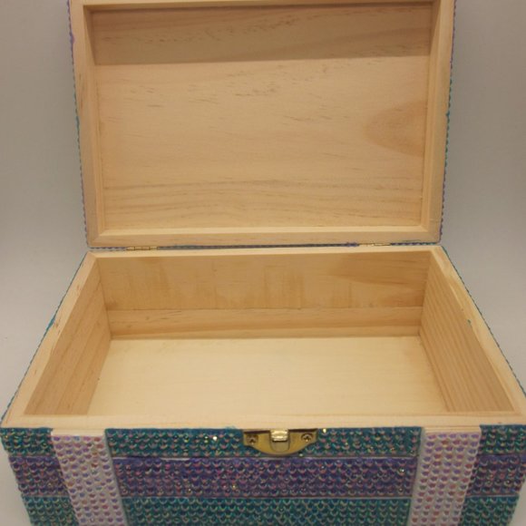 Purple and Teal Bling Trinket / Jewelry Box - Picture 4 of 5